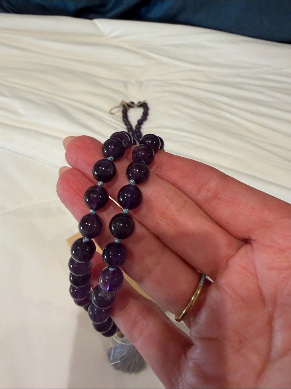 Amethyst Mala Beaded Necklace - Deep Purple Women’s Jewelry